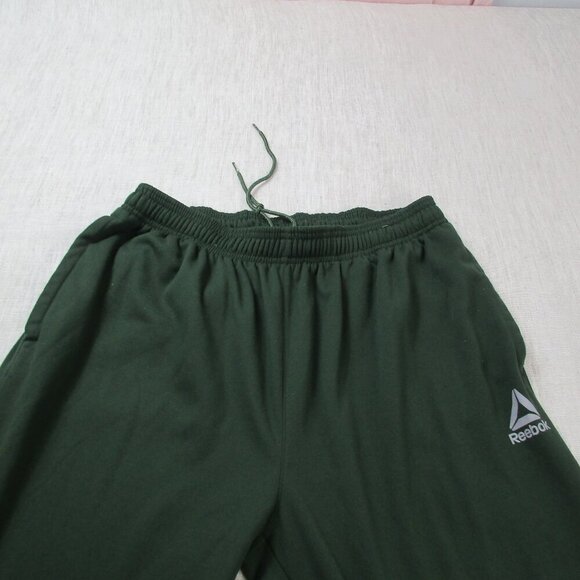Reebok Sweatpants Mens XL Green‎ Fleece Lined Loose Fit Lightweight Drawstring - Picture 3 of 8